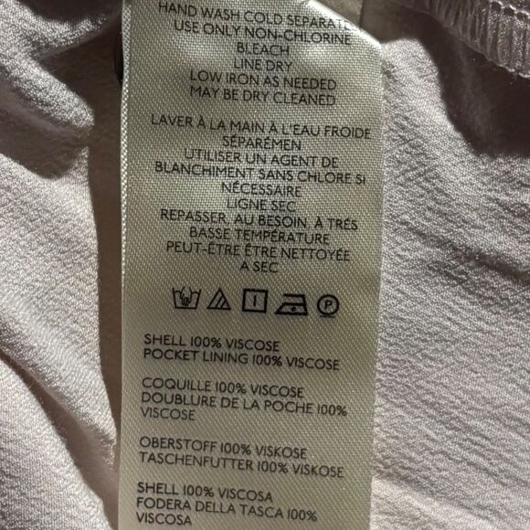 Maeve Anthropologie Beige Straight-Leg Pull-On Silk Pants Size L Elastic Waist - Picture 6 of 6